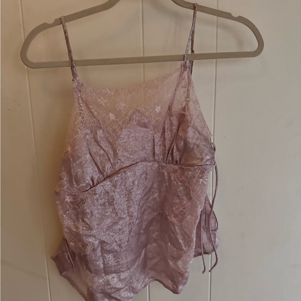 Free People Lavender Lace Tank Top